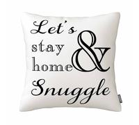 GSRONY Funny Throw Pillow Covers Lets Stay Home and Snuggle Cushion Pillow Case Home Decor Pillowcase 18x18 Inches