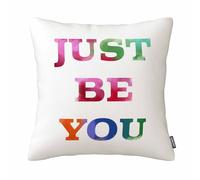 GSRONY Letter Throw Pillow Covers English Words Letters Just Be You Cushion Pillow Case Home Decor Pillowcase 18x18 Inches
