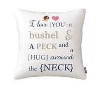 GSRONY Love Quotes Throw Pillow Covers I Love You a Bushel and a Peck and a Hug Around The Neck Pillow Case Home Decor 18x18 Inches