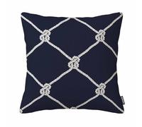 GSRONY Marine Knots Throw Pillow Covers Nautical Rope Navy White Fishing Net Dark Blue Style Pillow Case 18x18 Inches