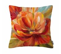 GSRONY Poppy Floral Throw Pillow Covers Oil Painting Pretty Poppy Flower Cushion Pillow Case Home Decor Pillowcase 18x18 Inches