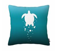 GSRONY Sea Turtle Throw Pillow Covers Sea Turtle Amp Bubbles Against Blue-Green Ocean Cushion Pillow Case Home Decor Pillowcase 18x18 Inches