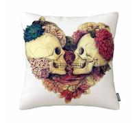 GSRONY Skulls Throw Pillow Covers Two Skulls in Love Cushion Pillow Case Home Decor Pillowcase 18x18 Inches