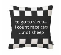 GSRONY Throw Pillow Covers Cool Black White Formula Checkered Flags Pattern Cushion Pillow Case Home Decor Pillowcase 18x18 Inches