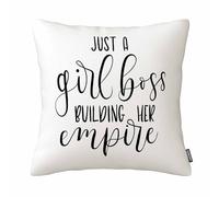 GSRONY Throw Pillow Covers Just Girl Boss Building Her Empire Inspirational Phrase Modern Feminism Quote Lettering Cushion Pillow Case 18x18 Inches
