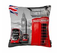 GSRONY Throw Pillow Covers London Telephone Booth in The Street Cushion Pillow Case Home Decor Pillowcase 18x18 Inches