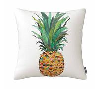 GSRONY Tropical Summer Fruit Throw Pillow Cover,Watercolor Colorful Pineapple Cotton Linen Decorative Cushion Case 18x18 Inch for Living Room Bedroom Home Decor