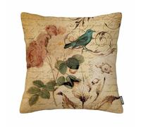 GSRONY Vintage Throw Pillow Covers Victorian Bird Paris French Botanical Rose Cushion Pillow Case Home Decor Pillowcase 18x18 Inches