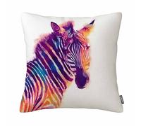 GSRONY Zebra Throw Pillow Covers Watercolor Animal Colorful Art Horse Zebra Cushion Pillow Case Home Decor Pillowcase 18x18 Inches