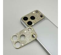 GSRYPC 2 Pack Glitter Camera Lens Cover Protector for iPhone 17 Pro-Gold，Metal Bling Diamond Camera Lens Cover Sticker Protector (for iPhone 17Pro-Gold)