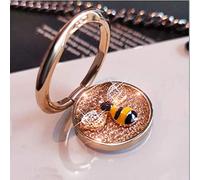 GSRYPC Fashion bee Pattern Cell Phone Ring Holder, Bling Diamond 360° Rotating Finger Kickstand Back Stand Hand Grip Compatible with iPhone13 pro max,Samsung s21 iPhone 12 (Gold)