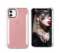 GSRYPC Front and Back Selfie Light up Case for iPhone 11, Rechargeable Selfie Light and high Brightness Luminous Light Cell Phone Protection Case (Rose Gold, iPhone 11)