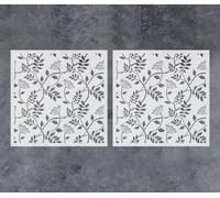 GSS Designs 2 Pack of 16x16Inch Large Trailing Leaf Pattern Wall Stencil for Painting Botanical Leaves DIY Home Decor Stencils Stencils for Painting on Walls Wood Furniture Crafts