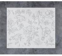 GSS Designs Large Flower Wall Stencils 12x16Inch Flourish Stencils for Painting on Wood Canvas Fabric Floor Wall Reusable DIY Art Craft Templates for Painting Flowers and Leaves