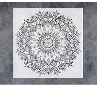 GSS Designs Large Mandala Stencils 16 x 16 Inch - Reusable Mandala Rangoli Wall Stencil Laser Cut Painting Template for Floor Wall Fabric Furniture Stencils Painting