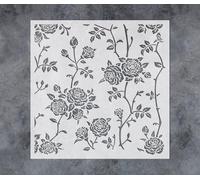 GSS Designs Large Rose Flower Stencil 16x16Inch Reusable Floral Pattern Template for Painting Wall Furniture Crafts Ideal for DIY Home Decor & Art Projects