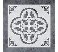 GSS Designs Moroccan Pattern Tile Stencil 12x12 Inch DIY Furniture Floor Painting Stencils for Kitchen Bathroom Paint Stencils for Walls and Floors