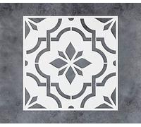 GSS Designs Reusable Tile Stencils 12x12Inch Laser Cut Painting Stencils for Floor Wall Tile Fabric Furniture Decorative Tile Stencil Concrete Stencil for Patio