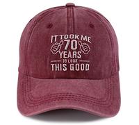 Gsspvii It Took Me 70 Years to Look This Good Hat for Women Men, Funny Adjustable Embroidery 70th Birthday Baseball Cap, 70th Embroidery Burgundy, One size