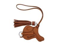 GSTFY Personalised Horse Saddle Keychain for Equestrian Custom Name PU Leather Bag Charm with Tassel Birthday Gift for Horse Riders Cowgirl Horse Lovers Western Riding Gift