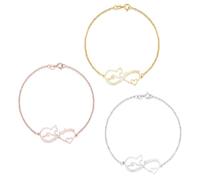 GSTFY Personalised Mobius Infinity Cat Heart Shaped Bracelet Custom Engraved Name Dainty Minimalist Jewellery Daily Wear Birthday Anniversary Keepsake Gifts for Cat Lovers Women Wife Ladies