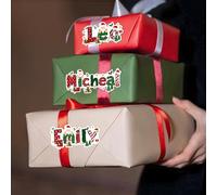 GSTFY Personalised Name Christmas Stickers Santa Claus Elk Design Custom Merry Christmas Sticker Labels for Presents Envelopes Cards Gifts Box Xmas Decor 28 Pcs