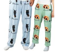 GSTFY Personalised Pyjama Bottoms Cute Custom Paw Print Carrot Pattern Pet Avatar Photo Pajama Pants Matching Pajamas for Couples Birthday Gifts For Women Men Kids Horse Dog Cat Lovers