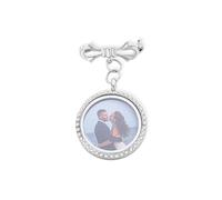 GSTFY Personalised Wedding Bouquet Charms Photo Memory Custom Picture Groom Bride Picture Brooch Lapel Pin Memorial Wedding Gifts For Women Men