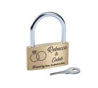 GSTFY Personalized Heart Padlock and Key Set Custom Engraved Brass Love Lock with Names and Text Romantic Keepsake Gifts for Wedding Engagement Anniversary Valentine's Day Couples Him Her 4 Styles