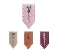 GSTFY PU Leather Magnetic Personalised Bookmark Custom Month Birth Flower Bookmarks Name Birthday Book Marks Christmas Gifts for Women Men Reading Book Lovers Mother