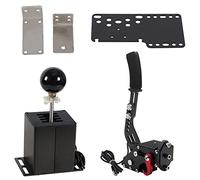 GSTP PC USB Simulator Shifter 64 Bit Handbrake with Clamp Compatible with G29 G27 G25 G920 T300RS/GT Steering Wheel Sequential H Gear Shifter Compatible with ATS ETS Dust WRC Sim Racing Games 7+R Black