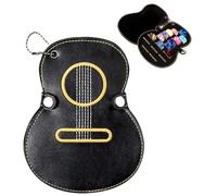 gstsbdu Personalized Guitar Pick Holder Pick Storage Bag Portable Leather Storage Bag with 17 Slots for Guitar Lovers