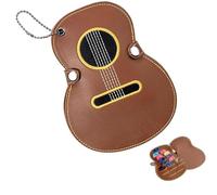 gstsbdu Personalized Guitar Pick Holder Pick Storage Bag Portable Leather Storage Bag with 17 Slots for Guitar Lovers