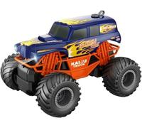 GSV Essentials 1:16 Thrilling Remote Control Monster Truck, Blue RC Truck with Spray and LED Lights, Multi-Function Operation, Off-Road Adventure, Non-Stop Fun, Durable (Blue)