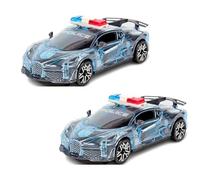 GSV Essentials 1:36 Alloy Police Pull-Back Toy Car, Developing Motor Skills And Hand-Eye Coordination, Imaginative Play, Durability, Realistic Design, Black, (2PCS)