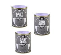 GSV Essentials 151 Coatings Grey Non-Drip Gloss Paint Tin, Durable, Weather Resistance, Prevents Fading, Cracking, Or Peeling, Chip-Resistant Layer, Suitable for Both Interior and Exterior Use (3 Pcs)