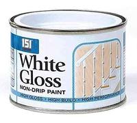 GSV Essentials 151 Coatings White Gloss Non-Drip Paint Tin, Quick-Drying Formula, Durable, Non Yellowing, Low Odour Suitable for Wood, Metal and Plaster, 180 ml (1 Pcs)