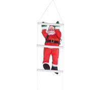 GSV Essentials 1x Climbing Santa Claus Toy, Rope With Ladder, Bright Red Colour, Santa Ornament, Eye-Catching Design, Portable, Indoor & Outdoor Christmas Decoration, 25cm