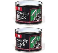 GSV Essentials 2x Non-Slip Matt Black Paint, Hard Drying, Non-Cracking, Durable And Long Lasting Performance, Easy To Use, Ideal Use For Wood, Metal, And Concrete, 180ml