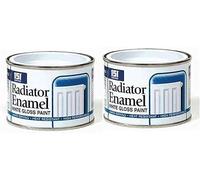 GSV Essentials 2x Radiator Enamel White Gloss Paint, Non-Cracking, Heat Resistant, Quick Drying, Long-Lasting Performance, Easy To Use, Ideal Use For Radiators And Pipes,180ml