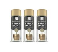 GSV Essentials 400ML Champagne Gold Metallic Spray Pain, Quick Drying Formula, Lightweight Design And Easy-To-Handle, Long Lasting Protection, Versatile Uses, (3PCS)