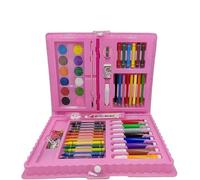 GSV Essentials 68 Pcs Colourful Art Set Kids, Arts & Crafts Case, Crayons, Water Colours, Sketch Pens, Lightweight, Creative Art Set, Easy to Use, Stylish Gift (Pink)