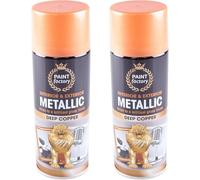 GSV Essentials All Purpose Copper Metallic Spray Paint, Interior & Exterior Gloss Finish, Deep Copper Effect Aerosol Paint for Metal, Wood, Plastic & DIY Crafts, Fast Drying Decorative Spray (2 Pcs)