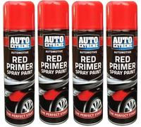 GSV Essentials All Purpose Red Primer Spray Paint, Aerosol Paint, Perfect Finish for Cars, Bikes, Vans, Metal and Wood, Fast Drying, Indoor, and Outdoor, Quick Drying, 250ML (4PCS)