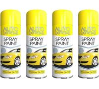 GSV Essentials All Purpose Yellow Gloss Spray Paint, Both Indoor And Outdoor Projects, Easy-To-Use Aerosol, Both Aesthetic And Functional Purposes, (4PCS)