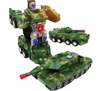 GSV Essentials Army Tank Deformation Robot Car Toy, Flashing Light & Sound, Durable And Safe, Battery Operated, Enhance Creative Play, Dynamic Movement