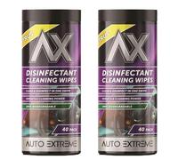 GSV Essentials Auto Extreme Disinfectant Cleaning Wipes, Citrus Scent, On-the-Go Car Interior Cleaner, Quick-Dry Formula, Kills 99.9% of Germs, (2 Pcs)