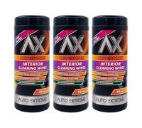 GSV Essentials Auto Extreme Interior Cleaning Wipes, High Gloss Shine, Quick-Dry Formula, Durable & Tear-Resistant, Easy On-the-Go Car Dashboard & Trim Cleaner, Removes Dust, (3 Pcs)