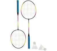 GSV Essentials Badminton Kit - 2 Rackets And 2 Shuttlecocks, Rainbow Theme, Durable Construction, Portable And Lightweight, Outdoor Playset, Promote Physical Activity