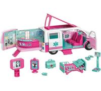 GSV Essentials Barbie Mobile Clinic Hospital Toy, Emergency Vehicle Transforms into Care Clinic Playset for Kids, Pretend Playset, Complete Medical Adventure, Realistic Design